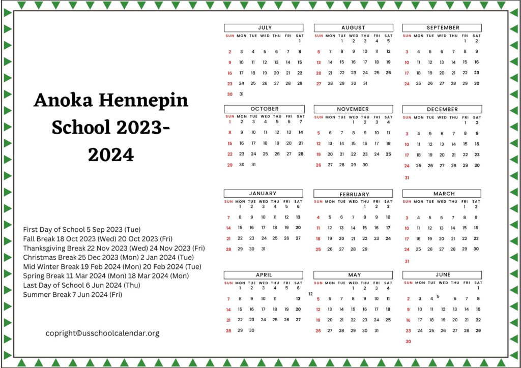 Anoka Hennepin School Calendar With Holidays 2023 2024