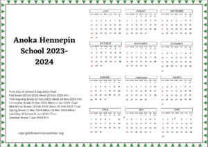Anoka Hennepin School Calendar With Holidays 2023 2024