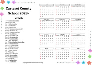 Carteret County School Calendar With Holidays 2023 2024