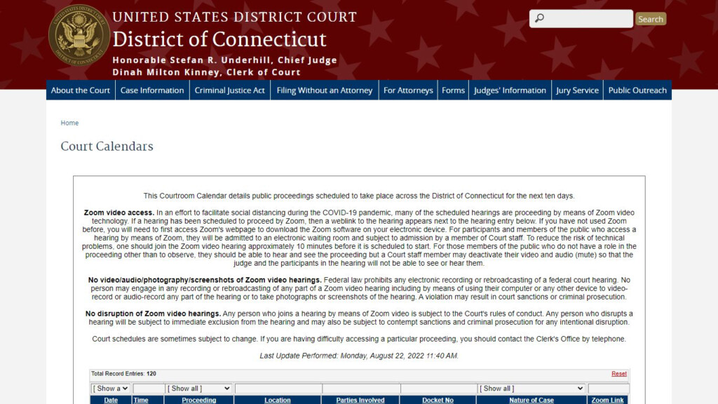Federal Court Calendar And Docket Information 2024 CALENDAR PRINTABLE