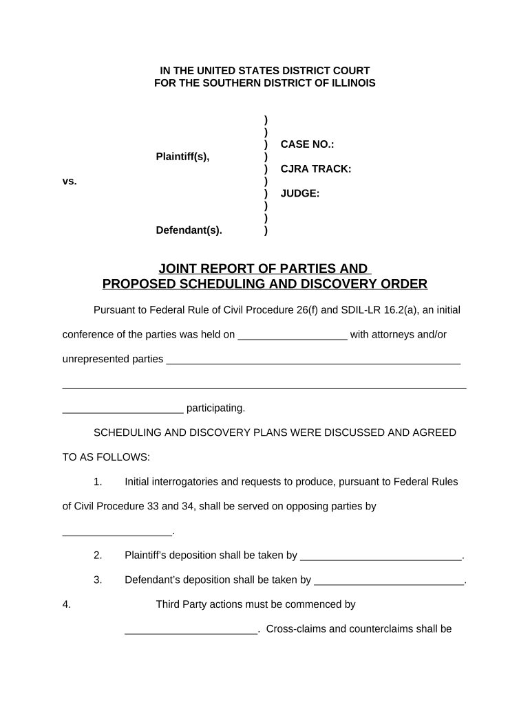 Joint Proposed Scheduling Order Complete With Ease AirSlate SignNow