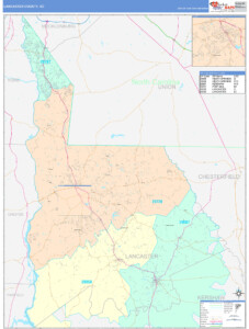 Lancaster County SC Wall Map Color Cast Style By MarketMAPS