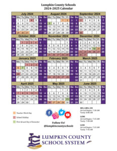 Lumpkin County School System Calendar 2024 2025
