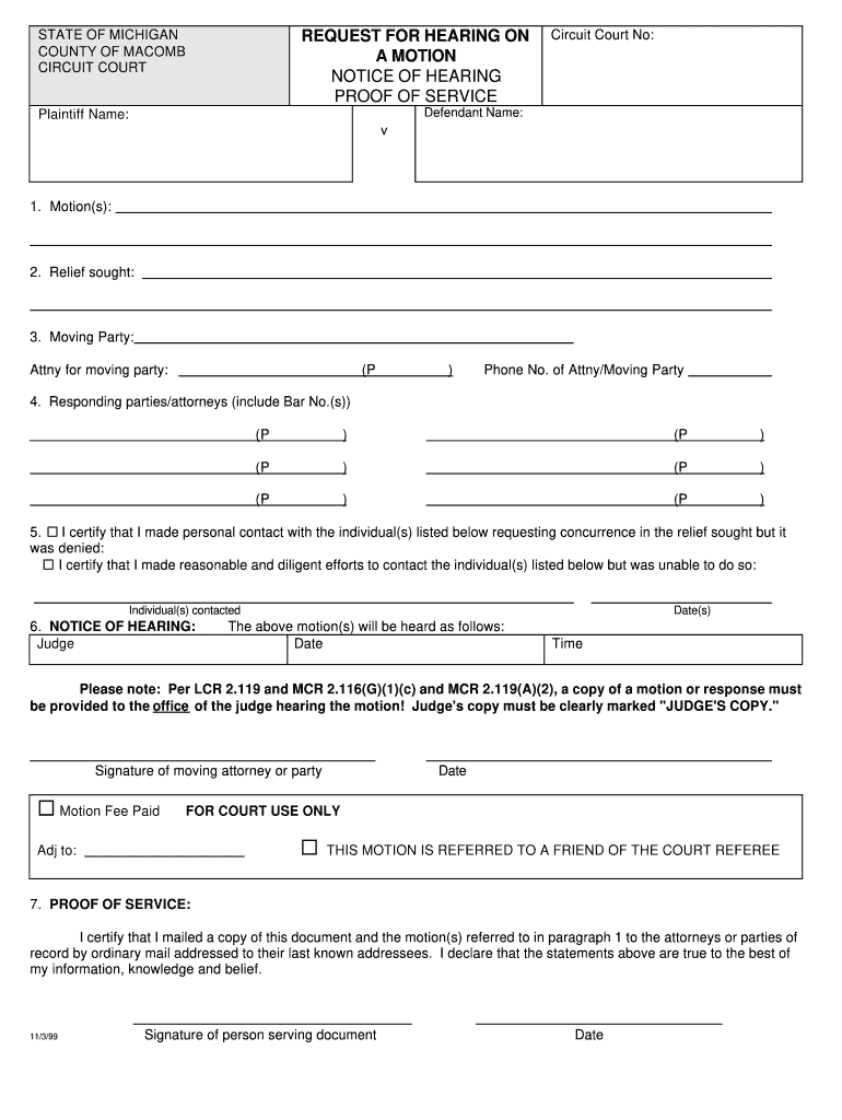 Macomb County Circuit Court Praecipe Fill Out Sign Online DocHub
