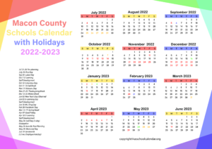 Macon County Schools Calendar With Holidays 2023