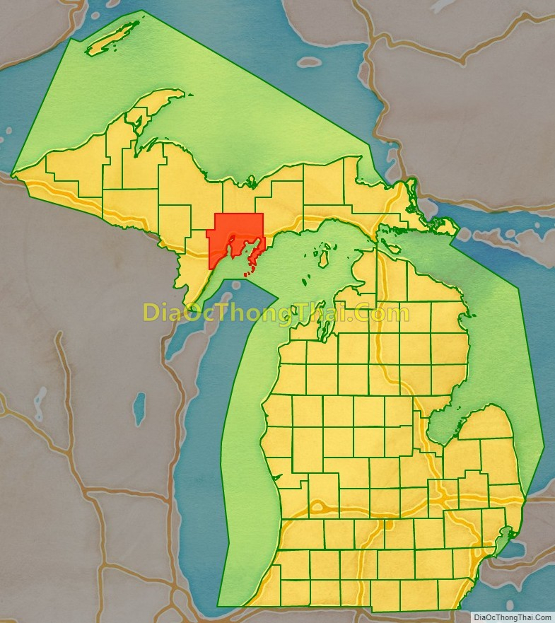 Map Of Delta County Michigan a c Th ng Th i
