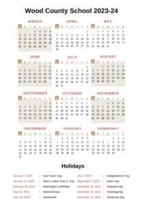 Wood County School Calendar 2025 2025 Joice Madelle